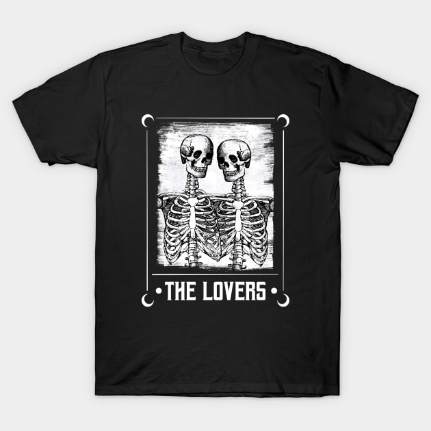 The Lovers Skeleton Tarot Card • Goth T-Shirt by Rike Mayer